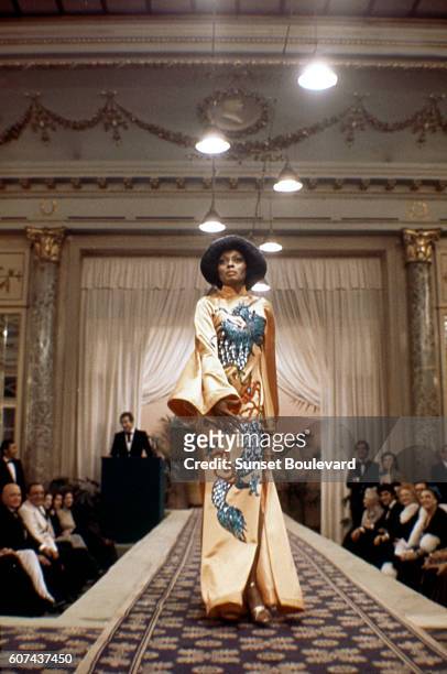 American soul singer and actress Diana Ross on the set of Mahogany, directed by Berry Gordy.
