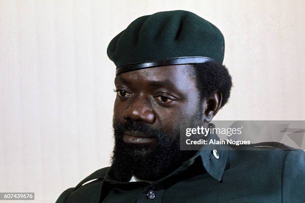 Angolan politicial and military leader Jonas Savimbi, founder of the National Union for the Total Independence of Angola .