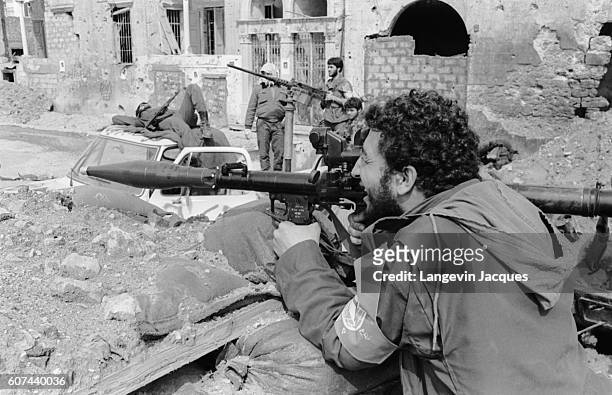 Sunni Mourabioun soldiers still hold positions in Beirut, Lebanon, shortly before the 1984 withdrawal of the Multinational Forces. In 1975, Lebanon...