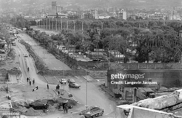 Beirut, Lebanon, shows the ravages of war as peace negotiations take place at the 1984 National Reconciliation Conference in Switzerland. In 1975,...