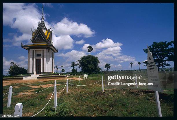 Mass grave of 450 people on the site of the former genocide center of Choeung Ek, used by Khmer Rouges under the Polpot plan from 1975 to 1979.