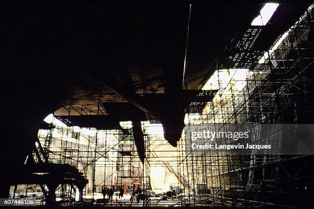 CONSTRUCTION OF THE CHARLES DE GAULLE AIRCRAFT CARRIER IN BREST