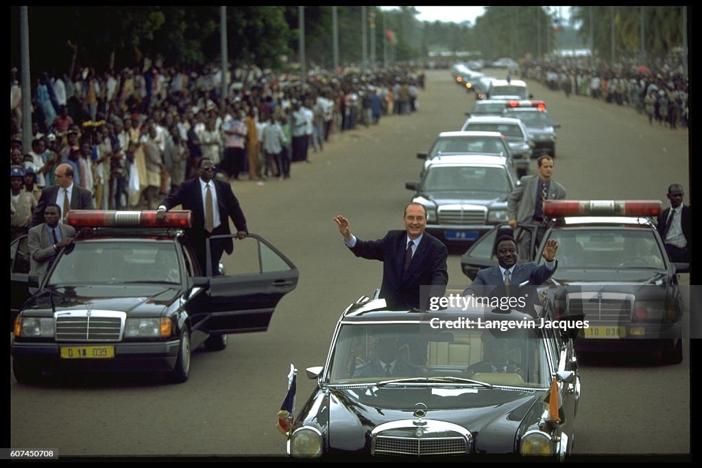 JACQUES CHIRAC IN THE IVORY COAST AND GABON