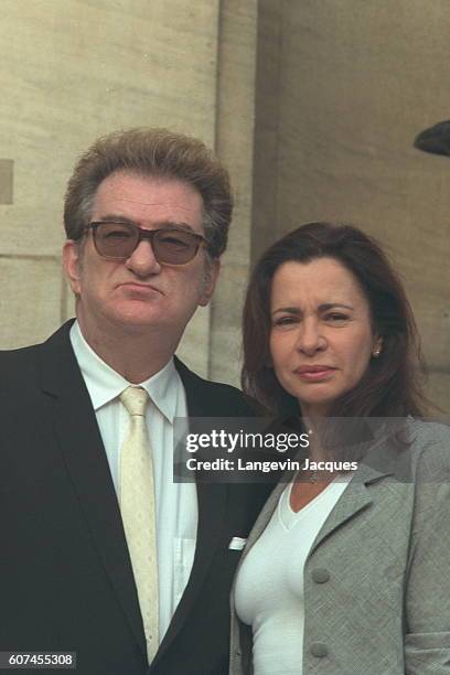 Eddy Mitchell with his wife Muriel.