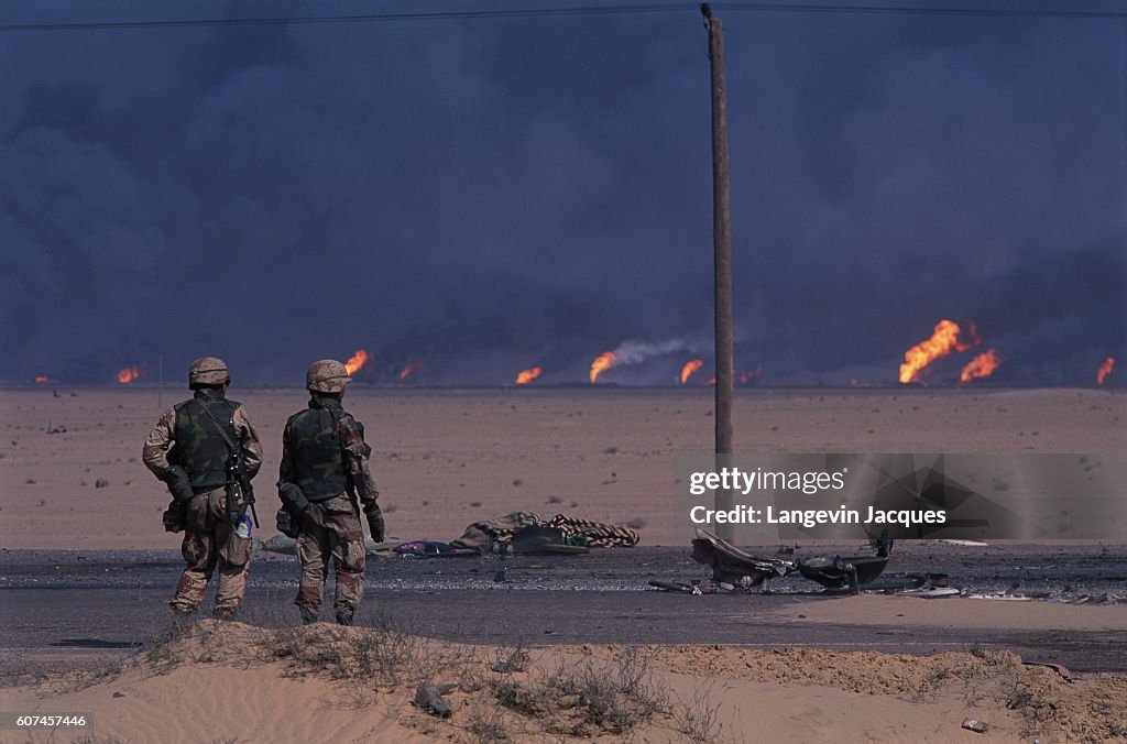 Oil Wells Burning During Persian Gulf War