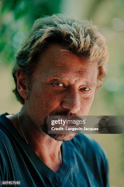 French singer Johnny Hallyday prepares his concert "Allume le feu" in September at Stade de France, near Paris.
