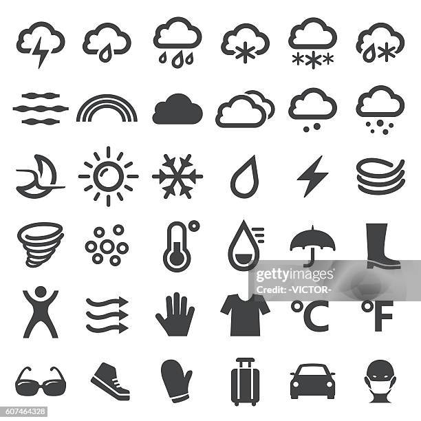 weather icons - big series - sleet stock illustrations