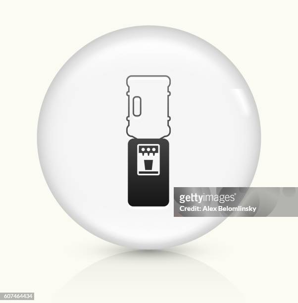 water cooler icon on white round vector button - water cooler white background stock illustrations
