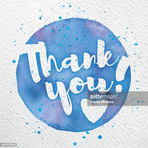 vector watercolor thank you script - thank you stock illustrations