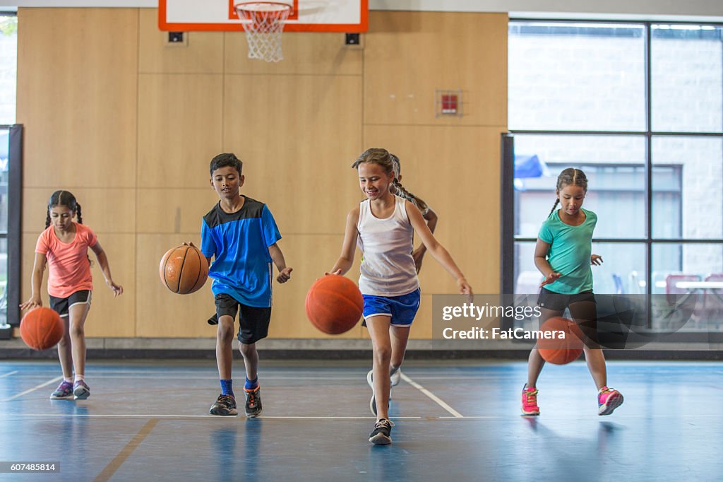 Dribbling Basketballs Up the Court