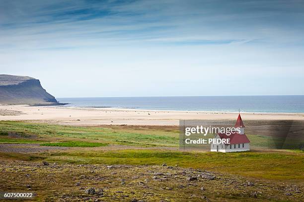 breidavik church - westfjords iceland stock pictures, royalty-free photos & images