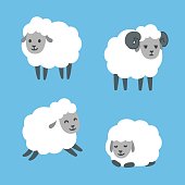 Cartoon sheep set