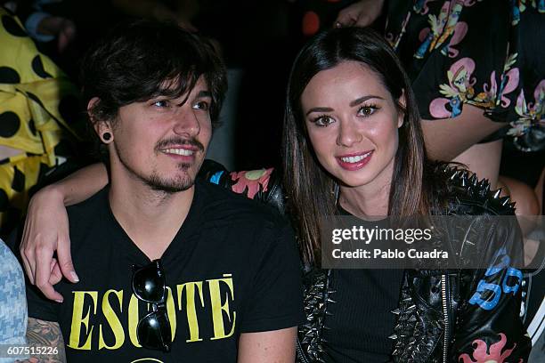 Mario Chavarria and Dafne Fernandez are seen attending Mercedes-Benz Fashion Week Madrid Spring/Summer 2017 at Ifema on September 18, 2016 in Madrid,...