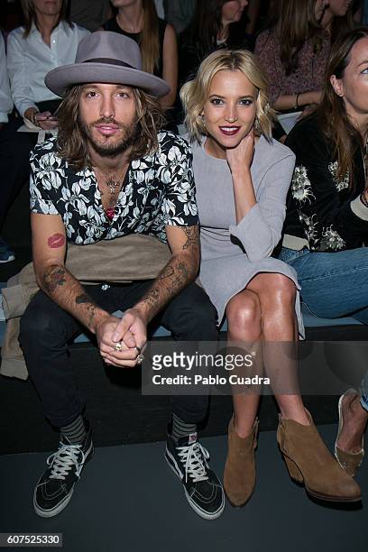 Santi Trancho and Ana Fernandez are seen attending Mercedes-Benz Fashion Week Madrid Spring/Summer 2017 at Ifema on September 18, 2016 in Madrid,...