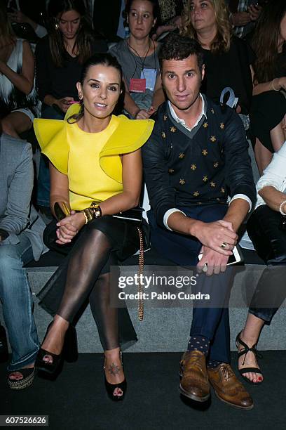 Lorena Casado and Ivan Helguera are seen attending Mercedes-Benz Fashion Week Madrid Spring/Summer 2017 at Ifema on September 18, 2016 in Madrid,...