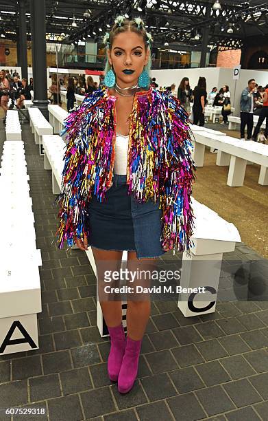 Sophie Hannah Richardson attends the Topshop Unique show during London Fashion Week Spring/Summer Collections 2017 at Old Spitalfields Market on...