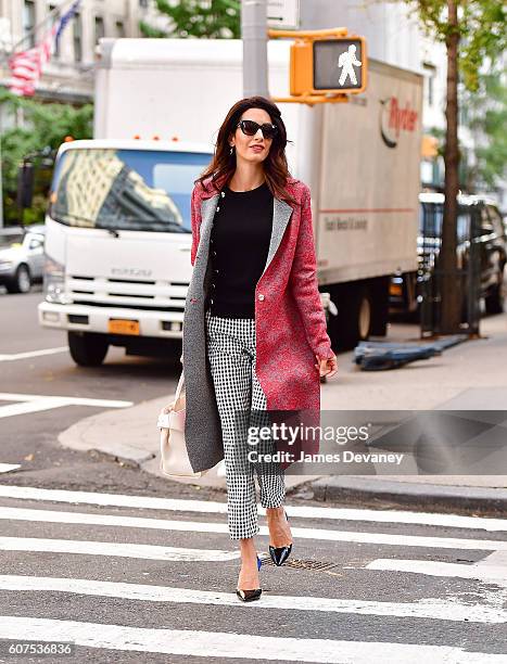 Amal Clooney seen on the streets of Manhattan on September 17, 2016 in New York City.