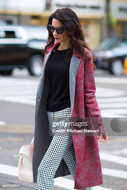 Amal Clooney is seen in the Upper East Side on September 17, 2016 in New York City.