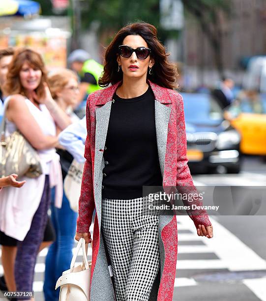 Amal Clooney seen on the streets of Manhattan on September 17, 2016 in New York City.