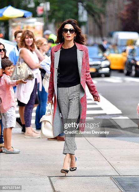 Amal Clooney seen on the streets of Manhattan on September 17, 2016 in New York City.