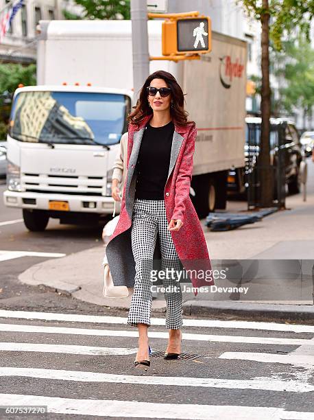 Amal Clooney seen on the streets of Manhattan on September 17, 2016 in New York City.