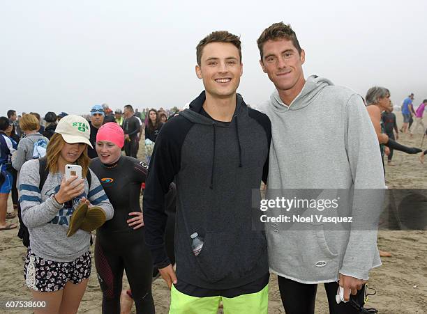 Dylan Efron and Olympic gold medalist Conor Dwyer participate in the Nautica Malibu Traithalon presented by Equinox at Zuma Beach on September 18,...