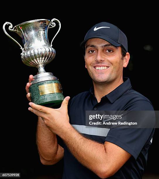 Francesco Molinari of Italy poses with the trophy after winning the Italian Open at Golf Club Milano - Parco Reale di Monza on September 18, 2016 in...