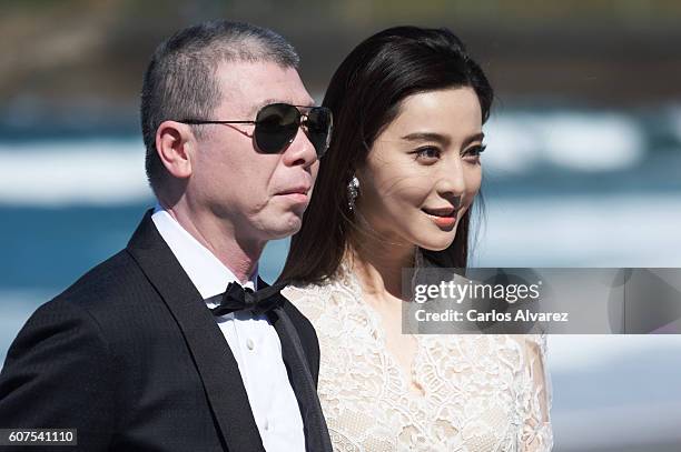 Fen Xiaogang and Fan Bingbing attend 'I Am Not Madame Bovary' photocall during 64th San Sebastian Film Festival on September 18, 2016 in San...