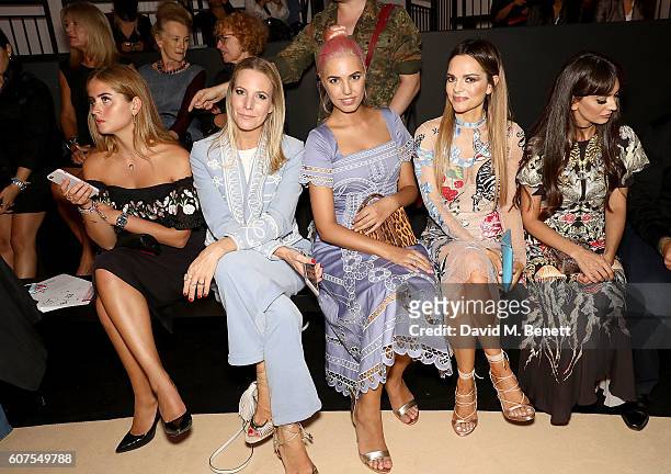 Valentina Ferragni, Alice Naylor Leyland, Amber Le Bon, Maria Hatzistefanis and Zara Martin attend the Temperley London x Vero SS17 Fashion Show at...
