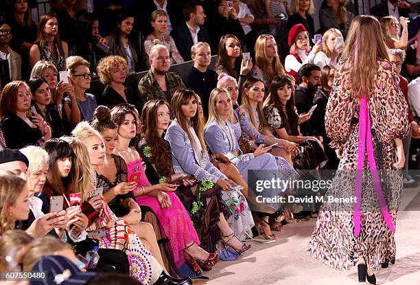 The front row including Ellen Von Unwerth, Foxes, Pixie Lott, Sai Bennett Serayah McNeill, Olivia Grant, Doina Ciobanu, Alice Naylor Leyland, Amber...