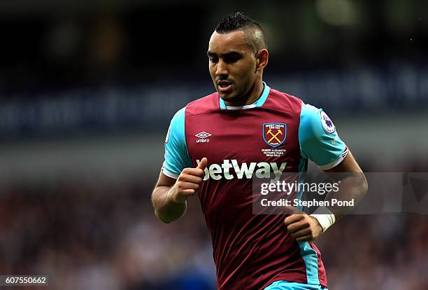 Dimitri Payet of West Ham United during the Premier League match between West Bromwich Albion and West Ham United at The Hawthorns on September 17,...