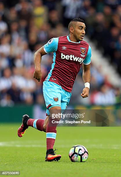 Dimitri Payet of West Ham United during the Premier League match between West Bromwich Albion and West Ham United at The Hawthorns on September 17,...