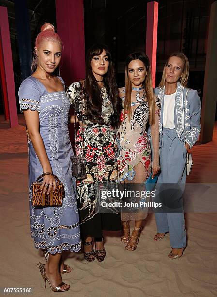 Amber Le Bon, Zara Martin, Maria Hatzistefanis and Alice Naylor Leyland attends the Temperley show during London Fashion Week Spring/Summer...