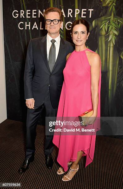 Colin Firth and Livia Firth attend the Green Carpet Challenge 2016 BAFTA Night to Remember on September 18, 2016 in London, England.