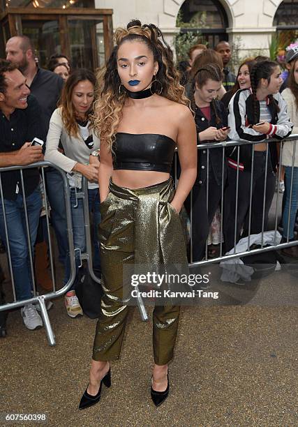 Ella Eyre attends the TopShop show during London Fashion Week Spring/Summer collections 2016/2017 at Old Spitalfields Market on September 18, 2016 in...