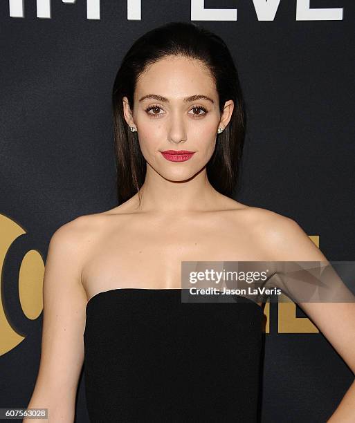 Actress Emmy Rossum attends the Showtime Emmy eve party at Sunset Tower on September 17, 2016 in West Hollywood, California.