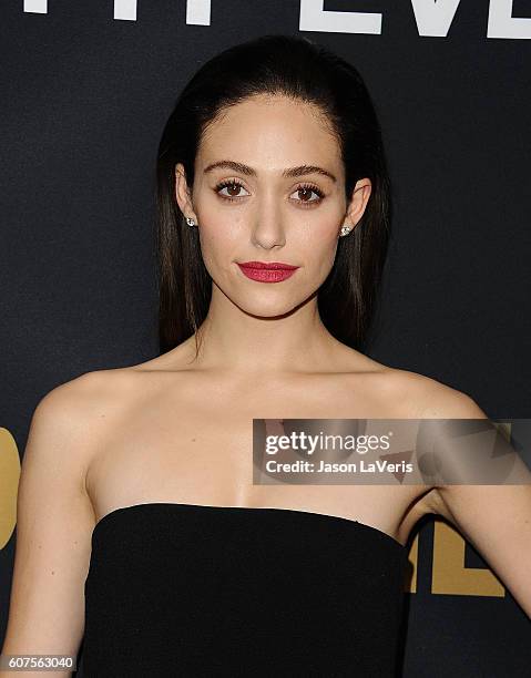 Actress Emmy Rossum attends the Showtime Emmy eve party at Sunset Tower on September 17, 2016 in West Hollywood, California.