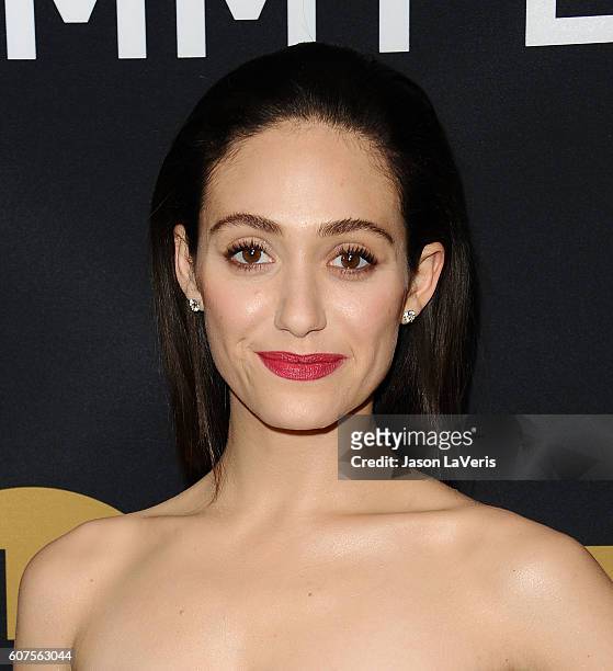 Actress Emmy Rossum attends the Showtime Emmy eve party at Sunset Tower on September 17, 2016 in West Hollywood, California.