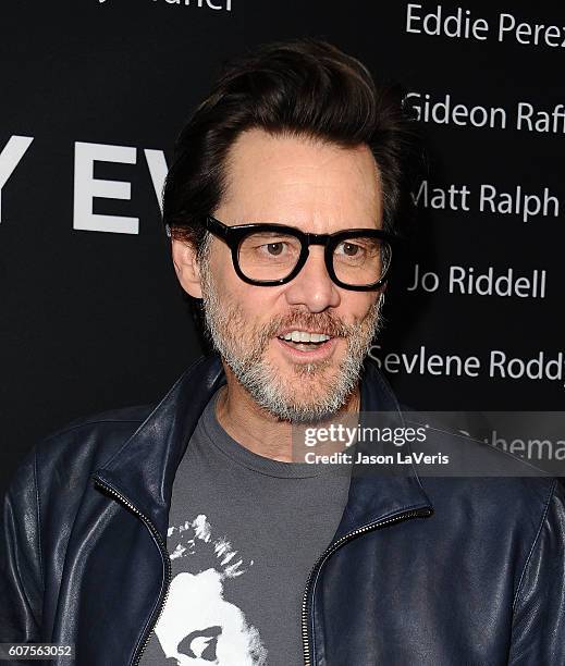 Actor Jim Carrey attends the Showtime Emmy eve party at Sunset Tower on September 17, 2016 in West Hollywood, California.