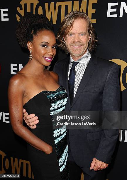 Actress Shanola Hampton and actor William H. Macy attend the Showtime Emmy eve party at Sunset Tower on September 17, 2016 in West Hollywood,...