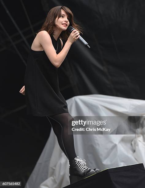 Lauren Mayberry of Chvrches performs during Music Midtown at Piedmont Park on September 17, 2016 in Atlanta, Georgia.