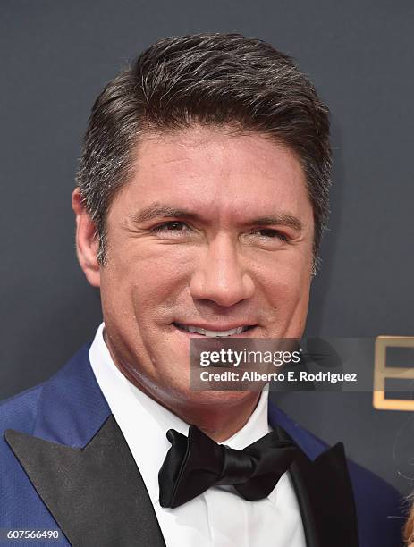 Personality Louis Aguirre attends the 68th Annual Primetime Emmy Awards at Microsoft Theater on September 18, 2016 in Los Angeles, California.