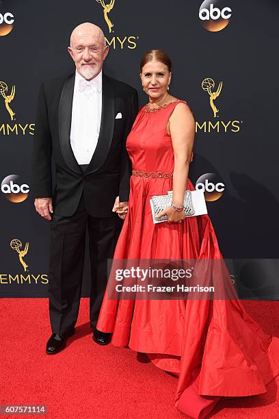 Actor Jonathan Banks and Gennera Banks attend the 68th Annual Primetime Emmy Awards at Microsoft Theater on September 18, 2016 in Los Angeles,...
