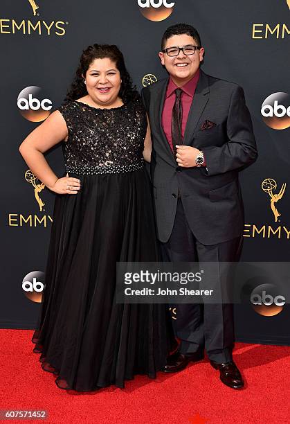 Actress Raini Rodriguez and actor Rico Rodriguez arrive at the 68th Annual Primetime Emmy Awards at Microsoft Theater on September 18, 2016 in Los...