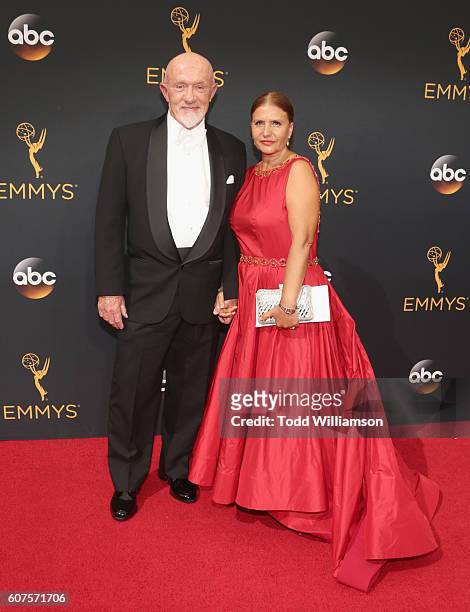 Actor Jonathan Banks and Gennera Banks attend the 68th Annual Primetime Emmy Awards at Microsoft Theater on September 18, 2016 in Los Angeles,...