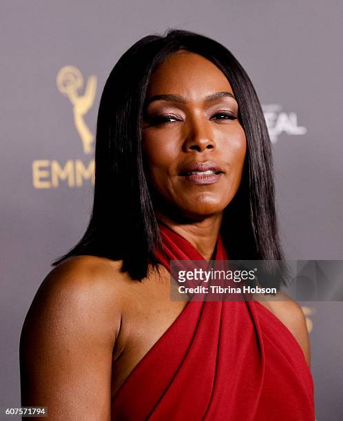 Angela Bassett attends the Television Academy reception for Emmy Nominees at Pacific Design Center on September 16, 2016 in West Hollywood,...