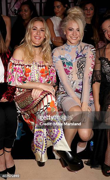 Ellie Goulding and Pixie Lott attend the Temperley London show during London Fashion Week Spring/Summer collections 2016/2017 on September 18, 2016...