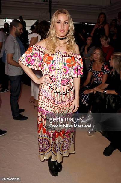 Ellie Goulding attends the Temperley London show during London Fashion Week Spring/Summer collections 2016/2017 on September 18, 2016 in London,...