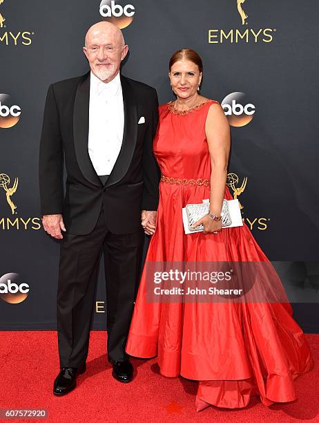 Actor Jonathan Banks and Gennera Banks arrive at the 68th Annual Primetime Emmy Awards at Microsoft Theater on September 18, 2016 in Los Angeles,...