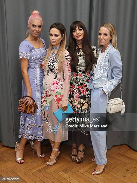 Amber Le Bon, Zara Martin, Maria Hatzistefanis and Alice Naylor Leyland attend the Temperley London show during London Fashion Week Spring/Summer...